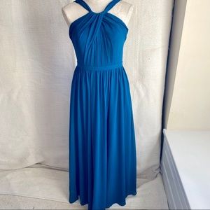 Teal Blue Green M Chiffon Formal Long Prom Gown